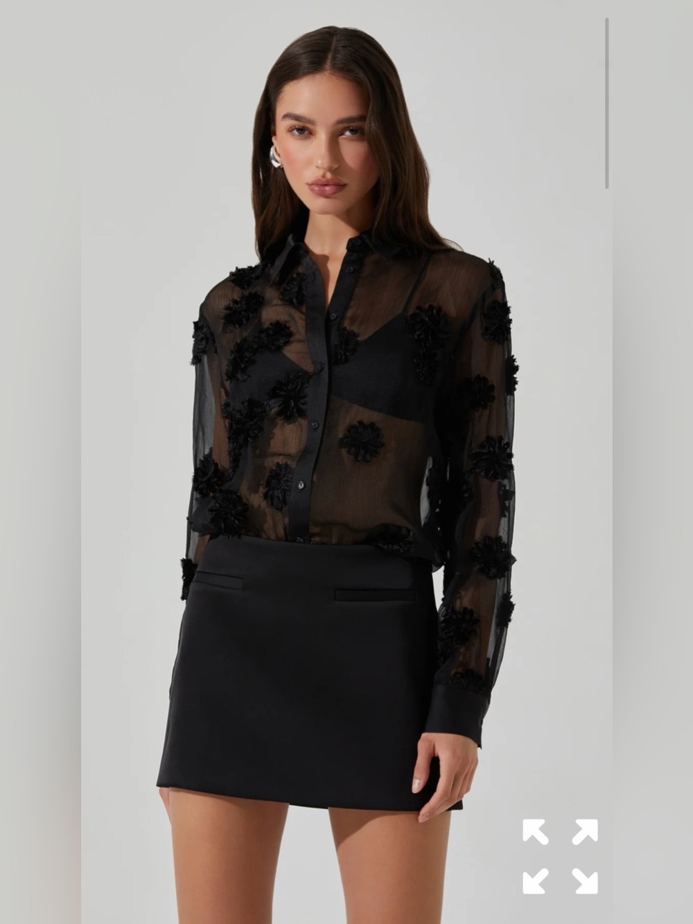 ASTR THE LABEL Black Jenessa Satin Mini Skirt